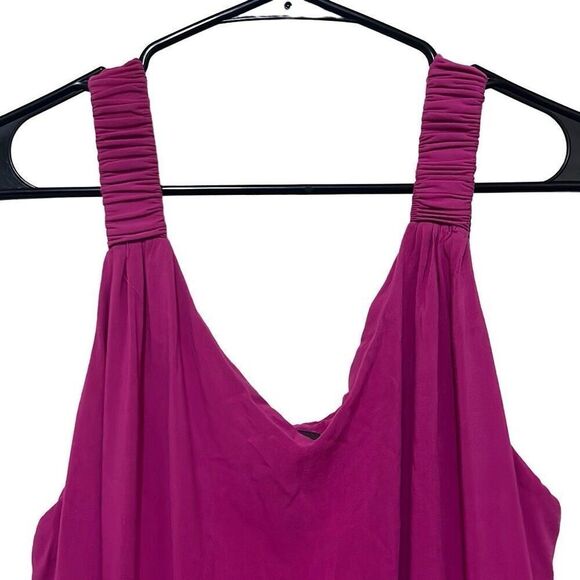 Vince Camuto 1X Plus Hot Pink Sheath Midi Dress Side Slits Summer Beach Resort - Picture 3 of 13